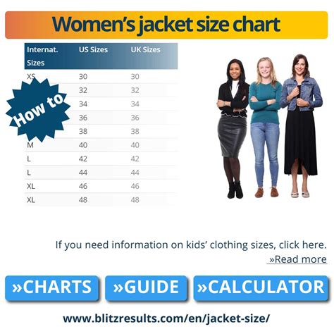 US Jacket & Coat Size Chart: Men, Women, Kids; Measuring Tip