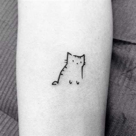 20 Minimalist Cat Tattoos for the Subtle Cat-Lover | Minimalist cat ...