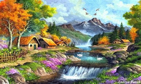 Andrea Farah painting | Landscape art painting, Scenery paintings ...