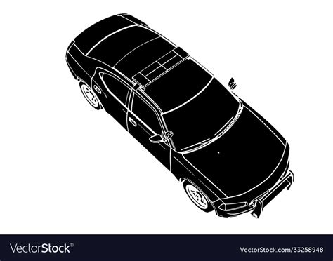 Silhouette police car Royalty Free Vector Image