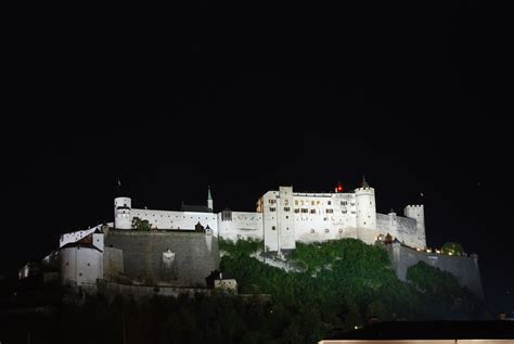 Hohensalzburg Fortress At Night Free Stock Photo - Public Domain Pictures