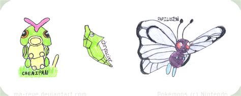 Pokedex #010 - #012: Caterpie Evolution Line by Ma-Reve on DeviantArt