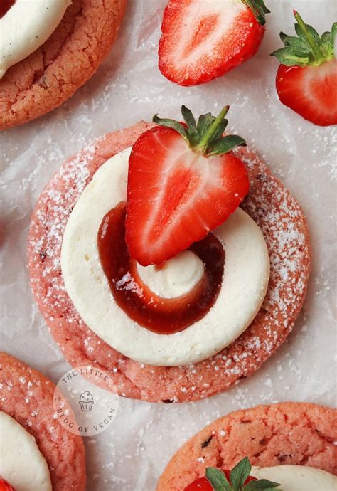 Vegan Strawberry Crumbl Cookies - The Little Blog Of Vegan