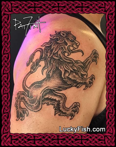 Rampant Scottish Lion Tattoo Design — LuckyFish, Inc. and Tattoo Santa ...