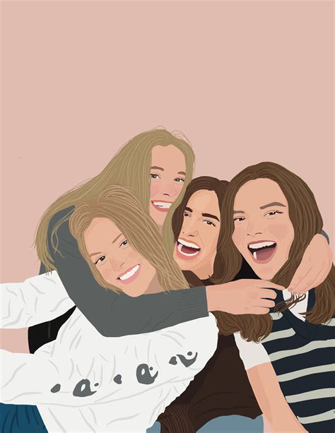 Friends illustration Friends original gift Family | Etsy