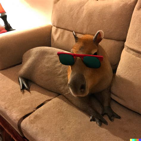 "Photo of a capybara wearing sunglasses on a couch" : r/capybara