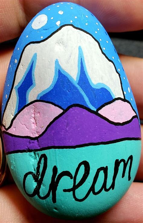 Mountain rock painting | Rock crafts, Painted rocks, Rock art