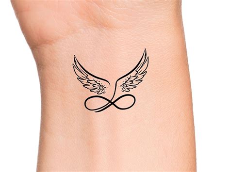 Angel Wings Infinity Temporary Tattoo Add Your Own Custom Words ...