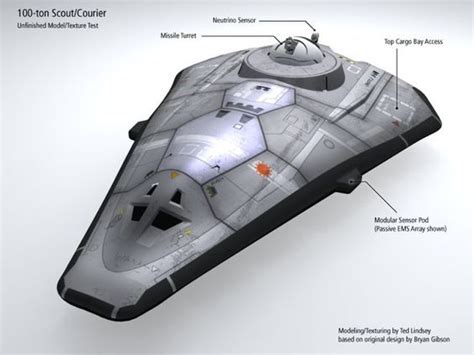 Traveller Scout Ship. Best iteration I've seen of this classic sci fi ...