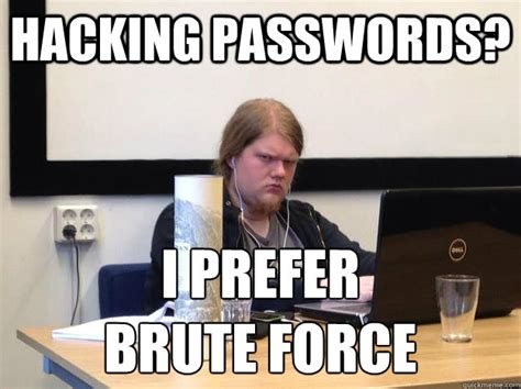 Hacking passwords? I prefer brute force - IT Viking - quickmeme