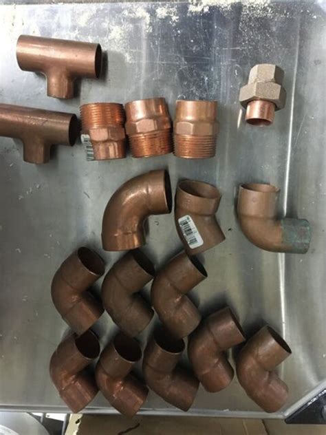 Lot of (17) 1" Copper Pipe Sweat Fittings | eBay