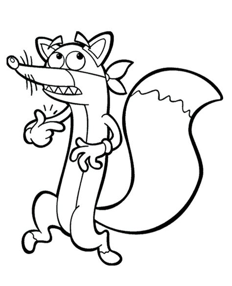 Swiper the fox coloring page for kids