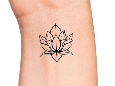 Lotus Flower Outline Tattoo