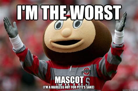 I'm the worst mascot (I'm a hairless nut for Pete's sake) - Ohio state ...