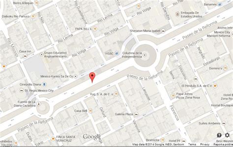 Map of Paseo de la Reforma