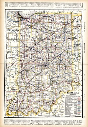 Indiana (Railroad Map) - Art Source International