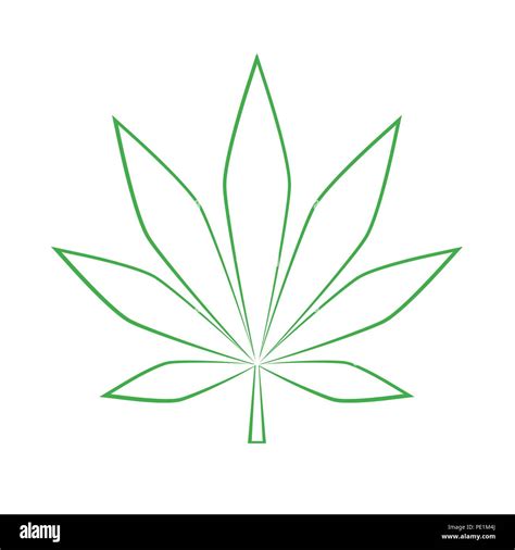 Feuille de cannabis vert simple dessin illustration vecteur EPS10 Image ...