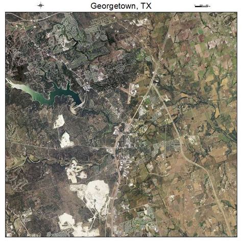 Aerial Photography Map of Georgetown, TX Texas