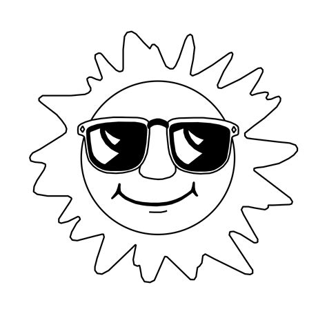 Printable Black And White Sun - ClipArt Best