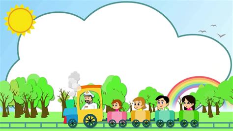 Cartoon Background - Kids Riding Train 3439987 Stock Video at Vecteezy