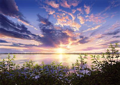 Anime, Scenery, Sunset, Leaves, Nature wallpaper | anime | Wallpaper Better