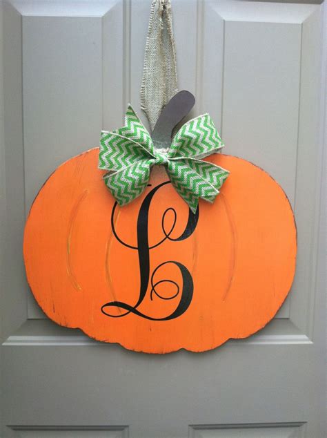 Wooden Pumpkin Door Hanger by Brookles13 on Etsy, $30.00 | Fall wood ...