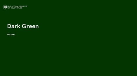 Dark Green color - #033500 - The Official Register of Color Names