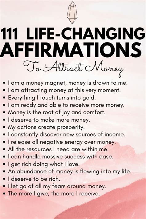 111 Life Changing Affirmations to Attract Money