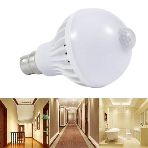 E27 220V LED PIR Motion Sensor Lamp 9W Led Bulb Sound + Light Sensor ...