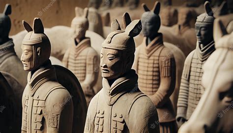 Premium AI Image | A collection of clay statues of soldiers and soldiers