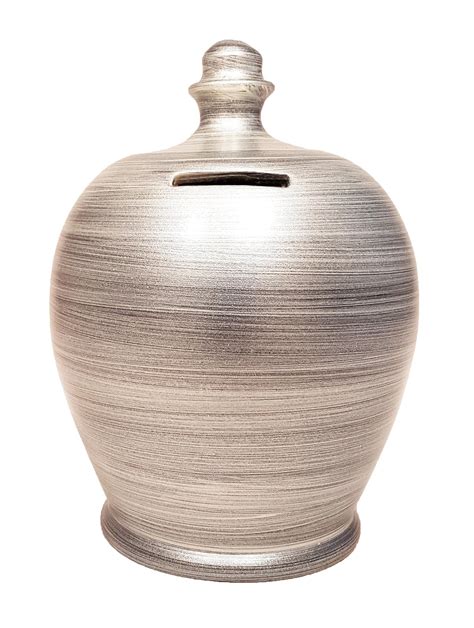 Terramundi Money Pot Metallic Silver - A83: Amazon.co.uk: Kitchen & Home