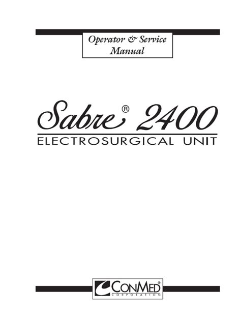 Sabre 2400 - Operator & Service Manual | PDF | High Voltage Direct ...