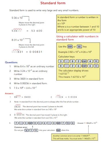 Standard Form - 99+ Examples, Format, How to Solve, PDF