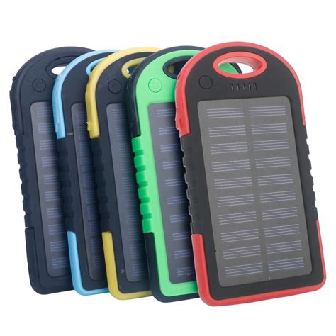 5000 mAh Portable Solar Power Bank & Charger for cell phone, tablet ...