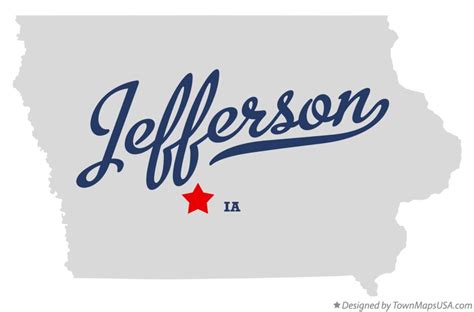 Map of Jefferson, Madison County, IA, Iowa