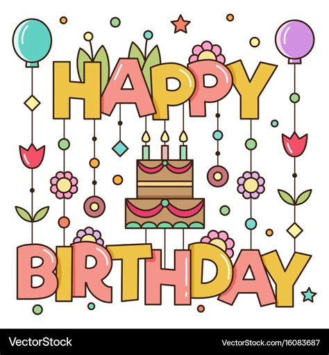 Happy birthday greetings Royalty Free Vector Image