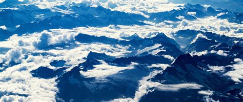 Alps mountains Wallpaper 4K, Aerial view, Sunny day