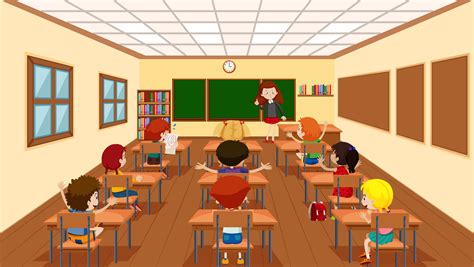 Children in classroom scene 293045 Vector Art at Vecteezy