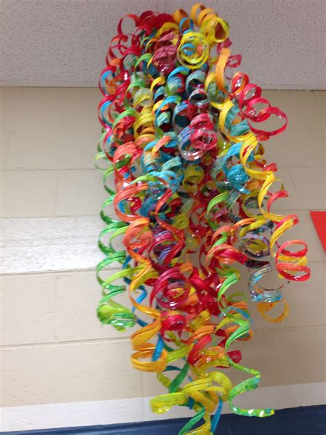 #wastetowow Recycled bottle art in the classroom! Dale Chihuly inspired ...