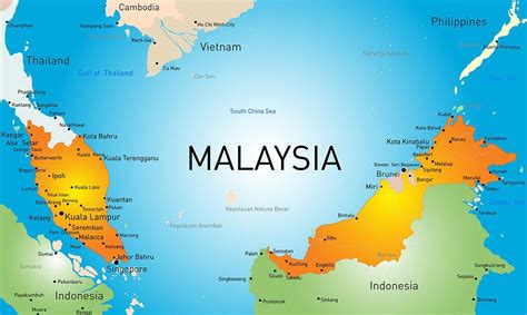 Vector map of Malaysia country | Map vector, Map, Malaysia