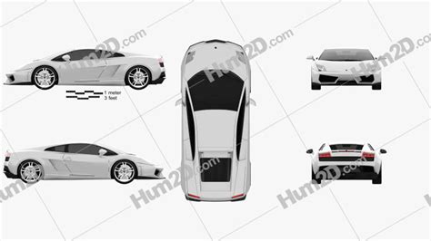 Lamborghini Gallardo LP 560-4 2009 Blueprint in PNG - Download Vehicles ...