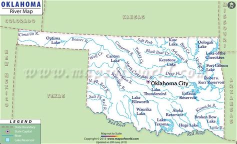 Oklahoma River Map | Explore the Rivers in Oklahoma