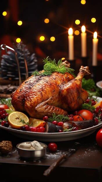 Premium AI Image | Baked turkey for Christmas dinner Generative Ai