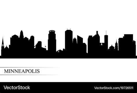 Minneapolis city skyline silhouette background Vector Image