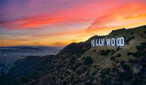 Download Beautiful Sunset Hollywood Sign Wallpaper | Wallpapers.com