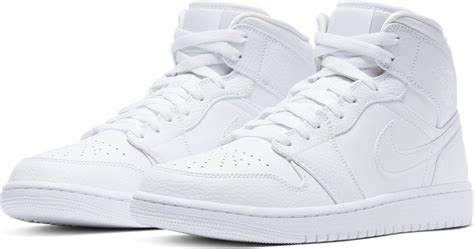 Nike Leather Air 1 Mid Basketball Shoes in White/White (White) for Men ...