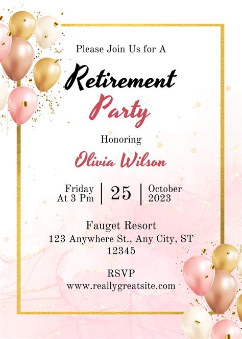 Free Custom Printable Retirement Party Invitation Templates, 59% OFF