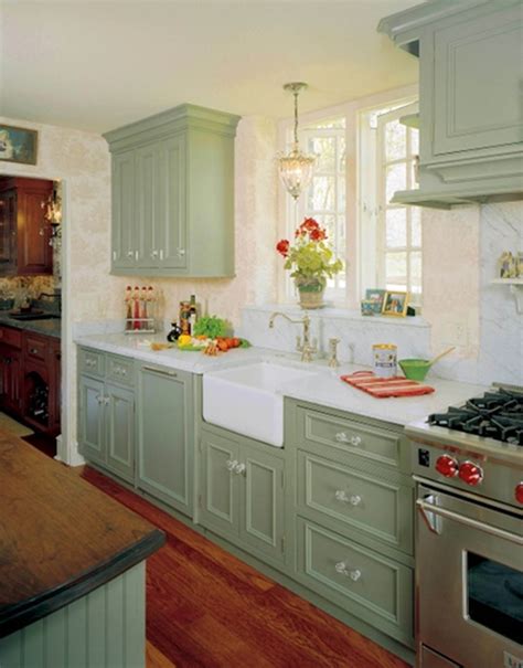 Sage Green Kitchen With Oak Cabinets - Oak Cabinets Painted In Benjamin ...