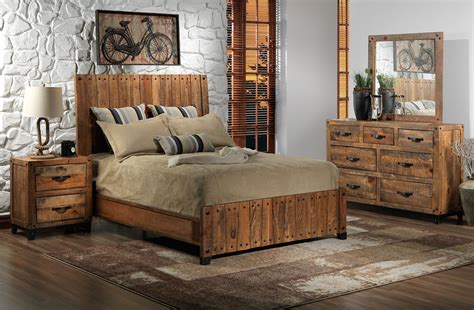 Rustic Bedroom Furniture Sets : Modern Rustic 4 Piece Twin Bedroom Set ...