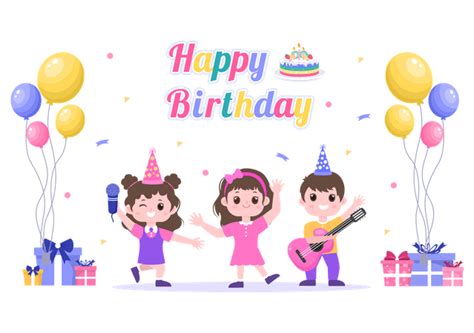 Kids Birthday Party Illustration - Free Download Entertainment ...